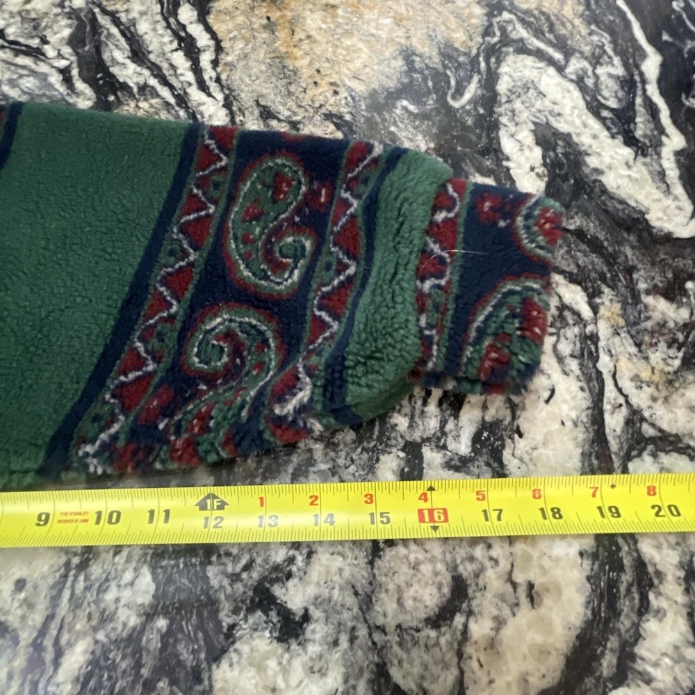 VTG Express Quarter Zip Fleece Green Geometric Paisley Winter L‎ 90s Oversized - Picture 11 of 11